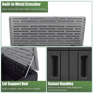 20 Cu.Ft Horizontal Resin Storage Shed with Adjustable Shelf-Black view 6
