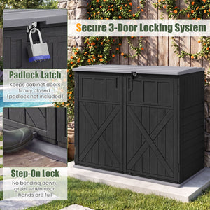 20 Cu.Ft Horizontal Resin Storage Shed with Adjustable Shelf-Black view 8