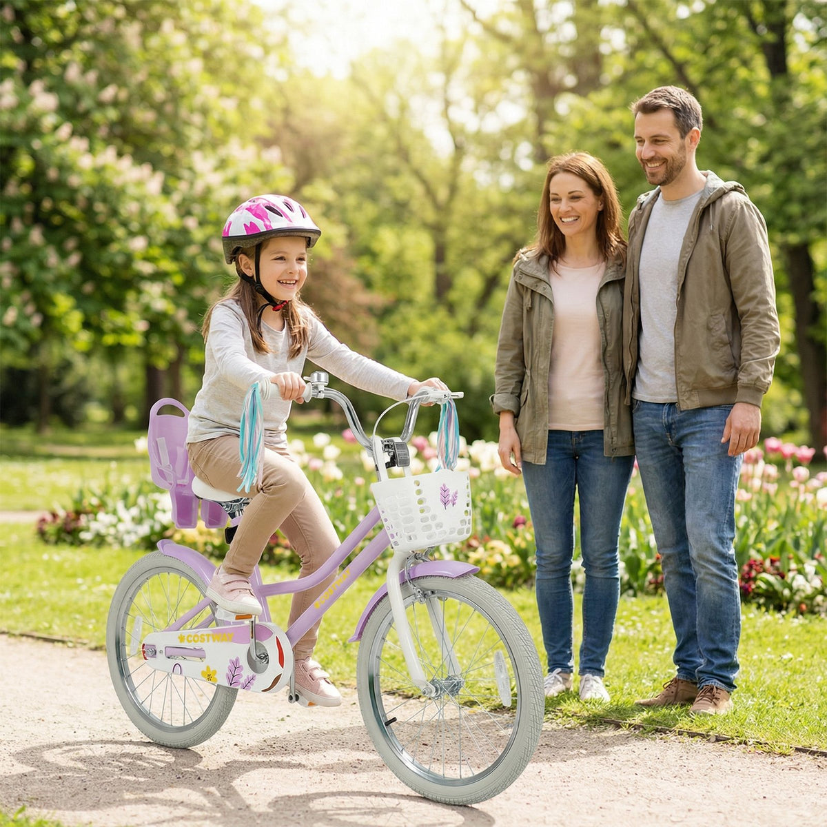 20 Inch Girls Bike Kids Bicycle with Doll Seat and Streamers for 8+ Years Old view 2