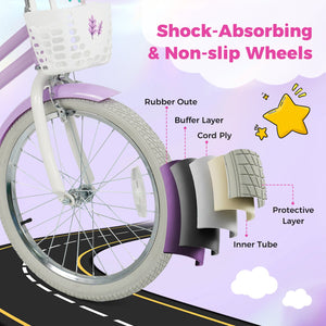 20 Inch Girls Bike Kids Bicycle with Doll Seat and Streamers for 8+ Years Old view 9
