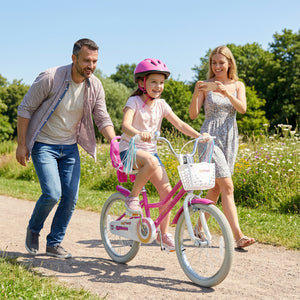 20 Inch Kids Bike with Front Basket and 2 Brake System for 8+ Years Old Rose Red view 2