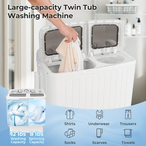 20 lbs Portable Washing Machine with Built-in Gravity Drain-Gray view 7