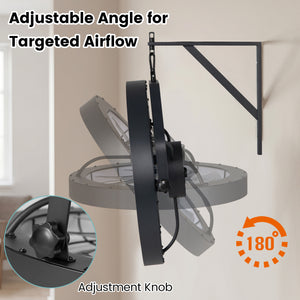20” Wall Mounted Fan with 3CCT Dimmable LED Light and Timer-Black view 8