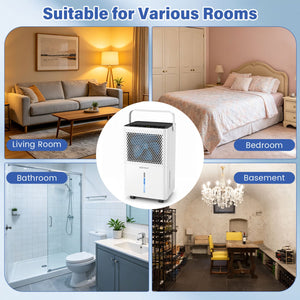 2000 Sq.Ft 32 Pint Compressor Dehumidifier with Drain Hose, Smart Humidity Control for Bedroom-White view 9