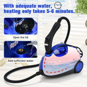 2000W Heavy Duty Multi-purpose Steam Cleaner Mop with Detachable Handheld Unit-Blue view 8