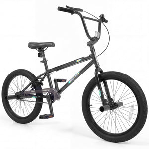 20 Inch Trick Bicycle with 270 Degree Steering and Adjustable Seat for Kids and Teens-Black