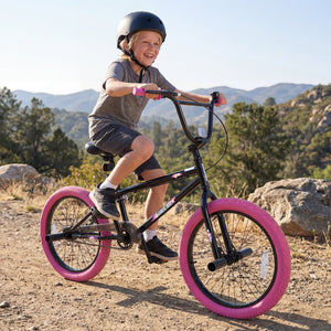 20 inches Trick Bicycle with 270 Degree Steering and Adjustable Seat for Kids and Teens-Pink view 6