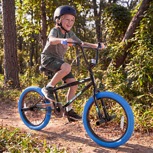 20 inches Trick Bicycle with 270 Degree Steering and Adjustable Seat for Kids and Teens-Navy view 5