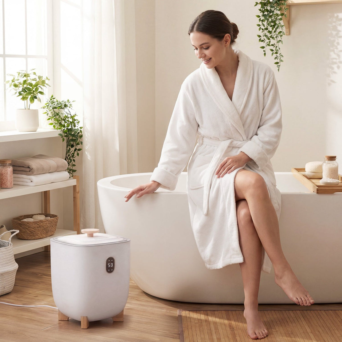 20L Towel Warmer Bucket with PTC Air Heater for Rapid and Even Heating-White view 2
