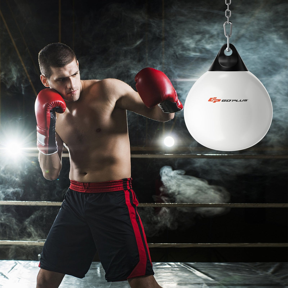21 Inch Water Punching Bag with Adjustable Metal Chain-White view 2