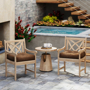 21 Inch x 21 Inch Patio Chair Seat Cushion Pads for Indoor and Outdoor-Coffee view 2
