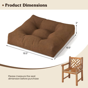 21 Inch x 21 Inch Patio Chair Seat Cushion Pads for Indoor and Outdoor-Coffee view 4