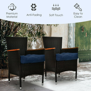 21 Inch x 21 Inch Patio Chair Seat Cushion Pads for Indoor and Outdoor-Navy view 3