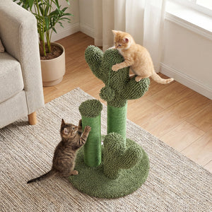 22 Inch Cactus Cat Scratching Post with Natural Sisal Rope-Green view 3