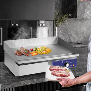 22 Inch Countertop Electric Griddle 2000W 110V Commercial Stainless Steel Grill-Silver view 2