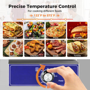 22 Inch Countertop Electric Griddle 2000W 110V Commercial Stainless Steel Grill-Silver view 7