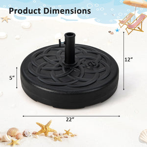 22 Inch Fillable Heavy-Duty Round Patio Umbrella Base Stand view 5