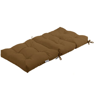 22 x 44 Inch Tufted Outdoor Patio Chair Seating Pad-Brown view 7