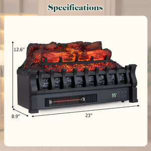 23 inches WiFi Fireplace Insert Pinewood Set with App and Remote-Black view 5