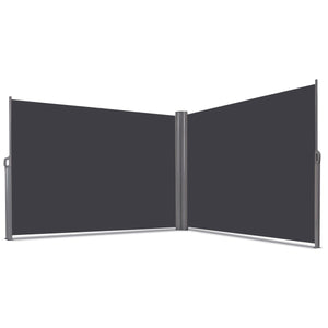 237 x 63 Inch Patio Retractable Double Folding Side Awning Screen Divider view 3