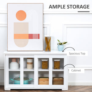 Modern Kitchen Sideboard, Stackable Storage Cabinet, Sliding Glass Door Console – view 17