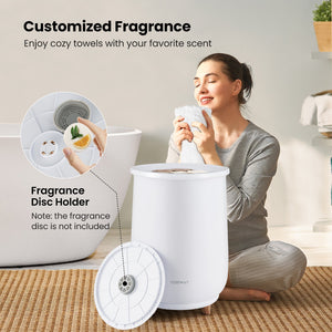23L Large Luxury Bucket-Style Towel Warmer with Fragrant Disc Holder-White view 9