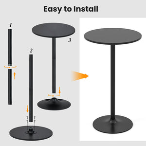 24 Inch Modern Style Round Cocktail Table with Metal Base and MDF Top-1 piece view 9