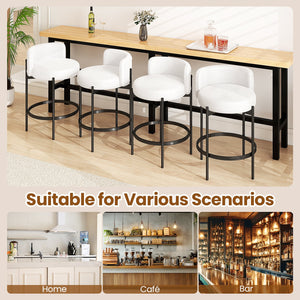 24 Inch Boucle Counter Stools Set of 4 with Curved Backrest view 7