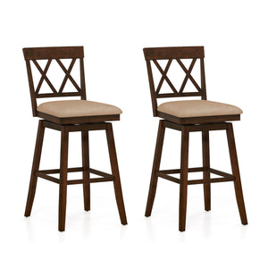 24 Inch Counter Height Barstools Set of 2 with Backrest and Seat Cushion-29 inches