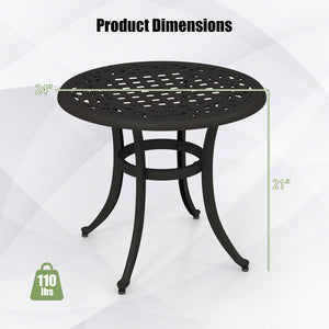 24 Inch Patio Side Table with Adjustable Footpads for Poolside Backyard Balcony-Rustic Brown view 5