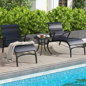 24 Inch Patio Side Table with Adjustable Footpads for Poolside Backyard Balcony-Rustic Brown view 9