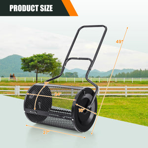 24” Peat Moss Spreader with Upgrade Side Latches and U-shape Handle-Black view 3