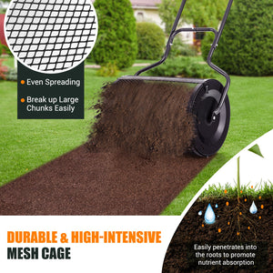 24” Peat Moss Spreader with Upgrade Side Latches and U-shape Handle-Black view 8