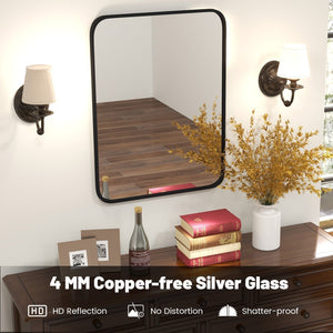 24 x 32 Inch Minimalist Wall Mounted Rectangle Mirror view 7