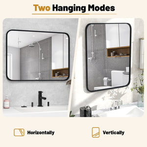 24 x 32 Inch Minimalist Wall Mounted Rectangle Mirror view 9