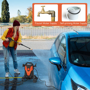 2400 PSI Electric Pressure Washer with 4 Universal Wheels-Orange view 7