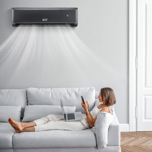 GreyVolt Series Energy Star Certified 24000 BTU 21 SEER2 208-230V Mini Split Air Conditioner and Heater Gray Wifi Enabled view 2