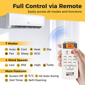 Airtural Series 24000 BTU 21 SEER2 Mini Split Heat Pump Energy Star Certified WiFi Enabled view 6