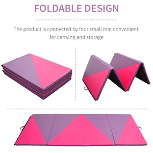 Soozier 4'x10'x2" Folding Gymnastics Tumbling Mat, Exercise Mat with Carrying Handles for Yoga, MMA, Martial Arts