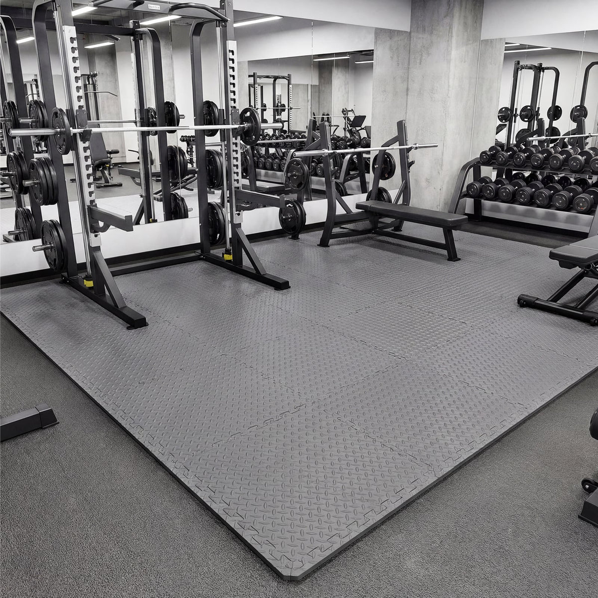 24Tiles 1/2 inches Puzzle Exercise Floor Mats-Gray view 2