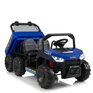 24V Kids Ride on Dump Truck with Electric Dump Bed, 2-Seater 4WD view 4