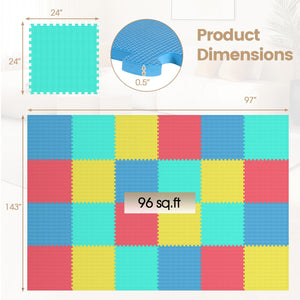 24 Pack Non-Slip Protective Interlocking EVA Foam Floor Tiles-Multicolor view 4