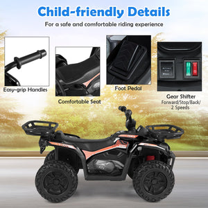 24V Electric Ride On Quad with LED Headlights-Black+Pink view 9