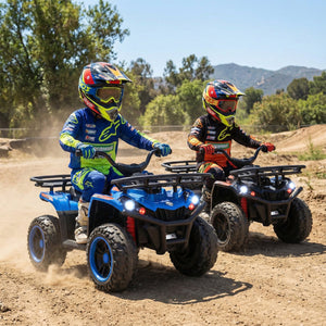 24V Electric Ride On Quad with LED Headlights-Blue view 2
