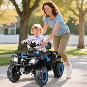 24V Kids ATV 2-Seater with 4 Motors with LED Lights and Music-Blue view 2