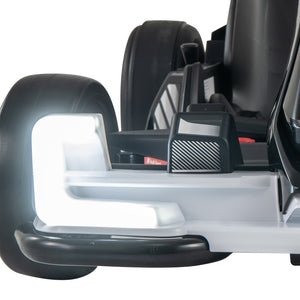 24V Kids Go Kart Licensed Audi Adjustable Ride on Racing Toy with Horn-Black & White view 6