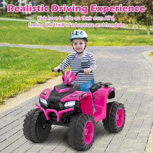 24V Kids Ride-On Electric ATV with Wireless Connection for Toddlers 3-8 Years Old-Pink view 2