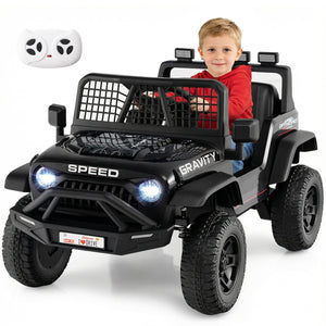 24V Ride On Car for Kids with Parent Remote Control and Music-Black view 4