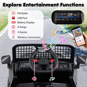 24V Ride On Car for Kids with Parent Remote Control and Music-Black view 7