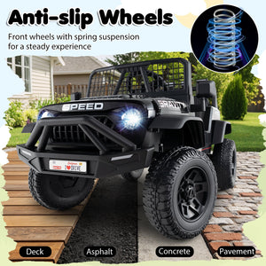 24V Ride On Car for Kids with Parent Remote Control and Music-Black view 9